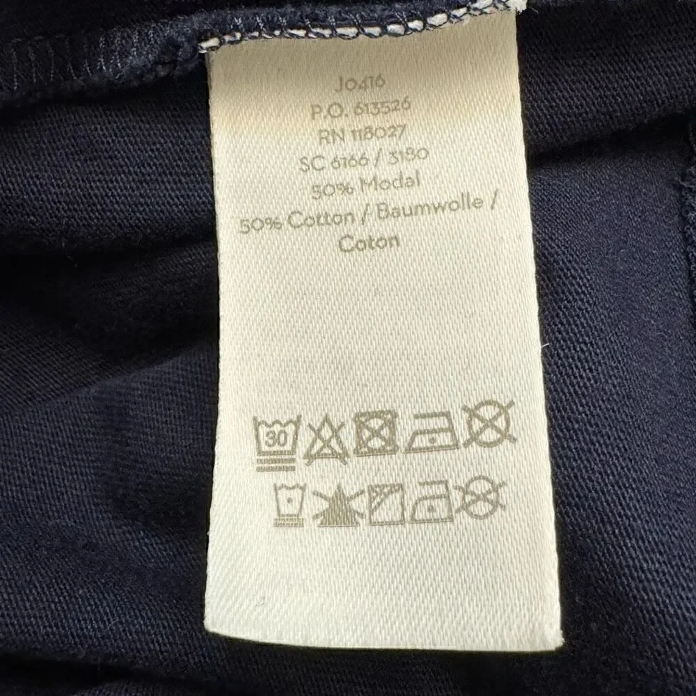 Boden Imogene Navy Blue Tshirt Dress Short Ruffle Sleeves Size 12 Style J0416